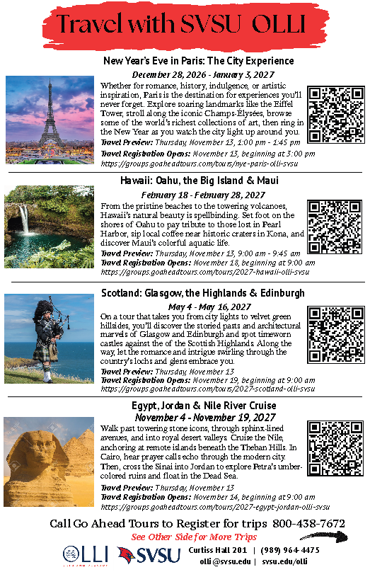 Travel Day Flyer with QR Codes